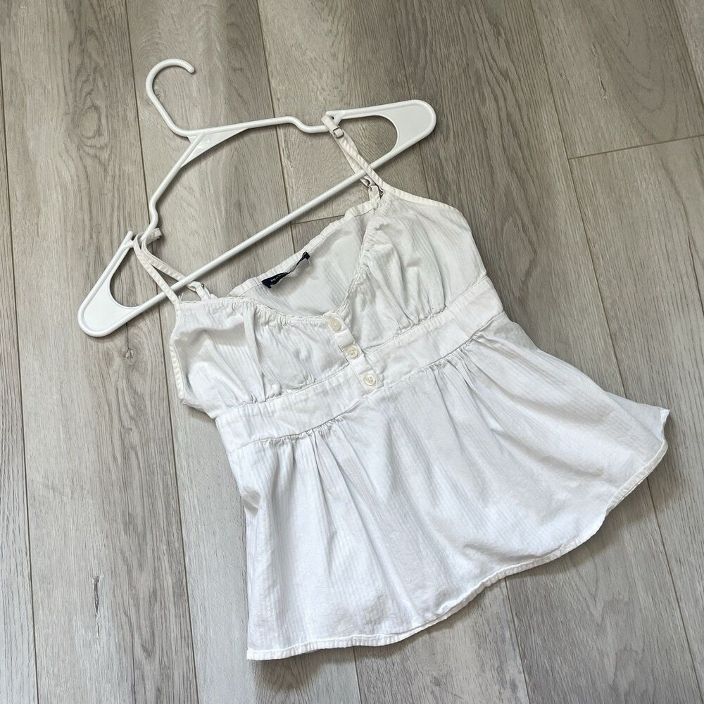 Brandy Melville Tank Top cotton striped tiffany womens White (one size) coquette